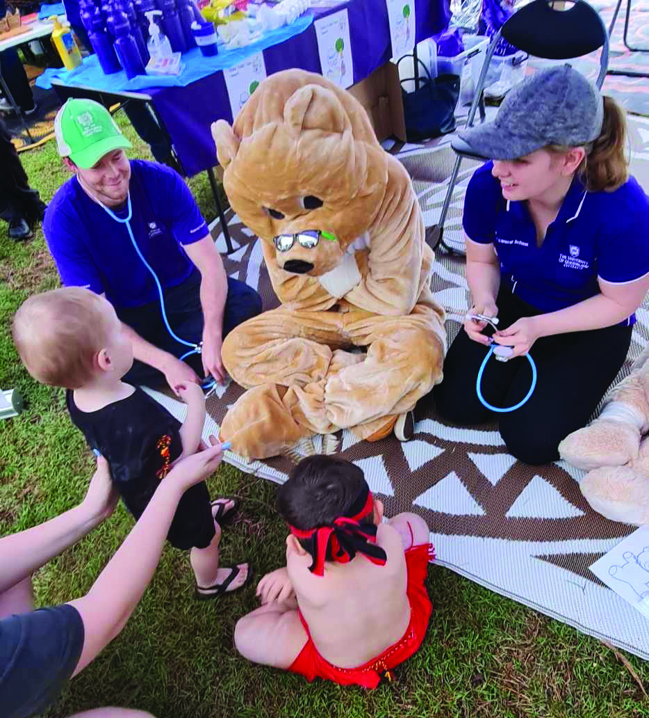 The Broom family visit the Bundaberg RCU Teddy Bear Hospital at NAIDOC celebrations. 