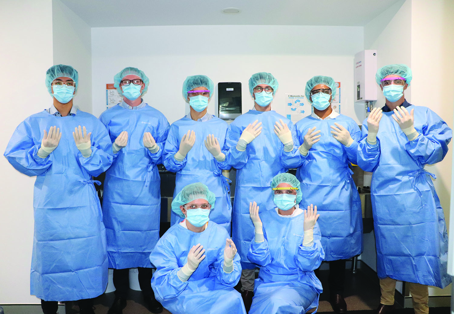 Bundaberg RCU First Year Observership students in scrubs.