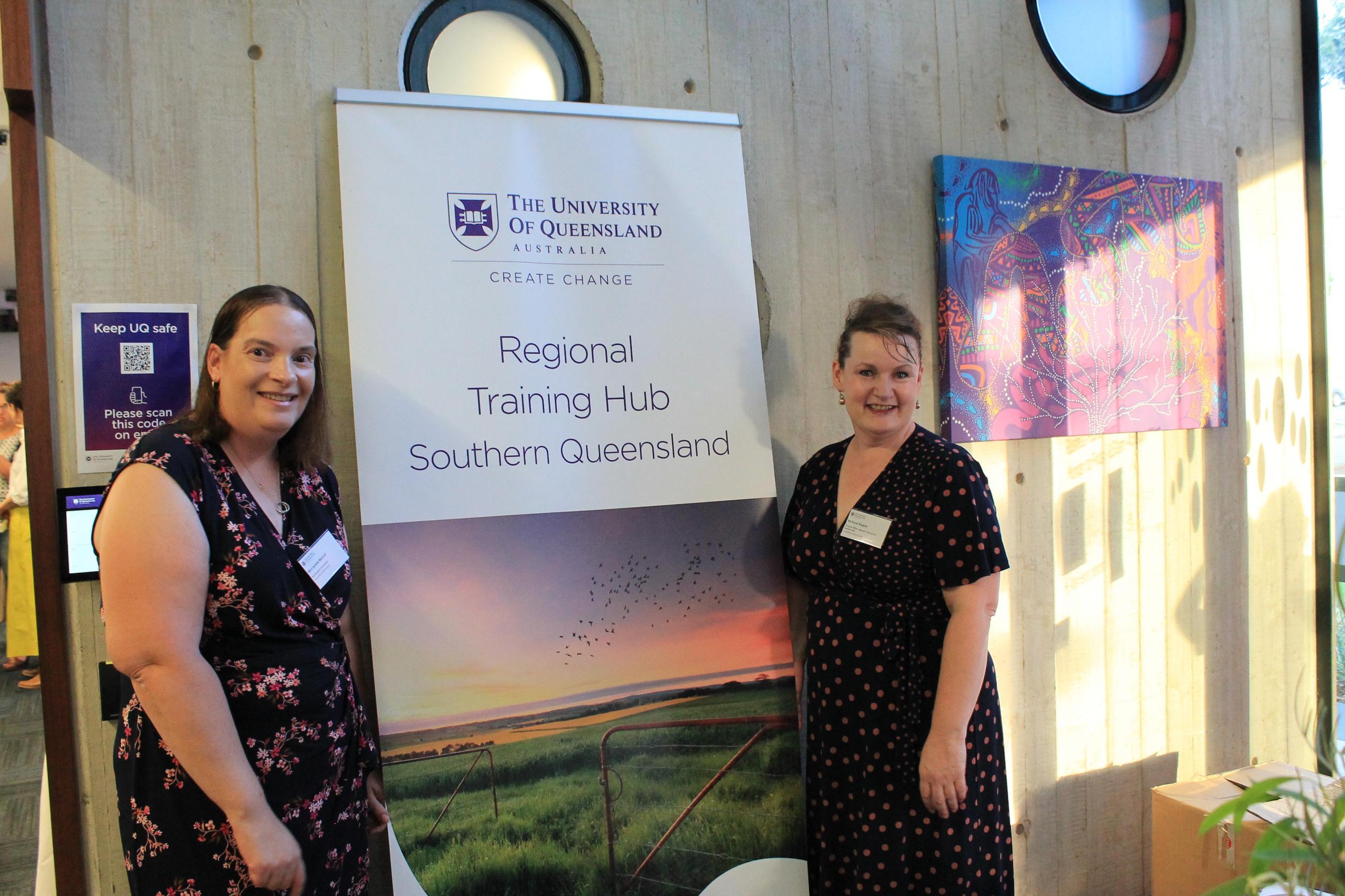 UQRCS Research Coordinator Janelle McGrail and UQRTH Southern Queensland Program Officer Rosie Wagner at the event. 