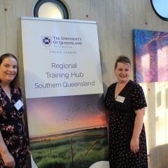 UQRCS Research Coordinator Janelle McGrail and UQRTH Southern Queensland Program Officer Rosie Wagner at the event. 